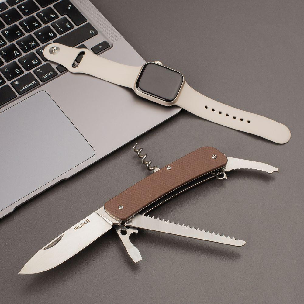 Багатофункціональний ніж Ruike Criterion L32, (8.5 см) 12C27 / G10 коричневий, 13 інстр. Київ - фото 8