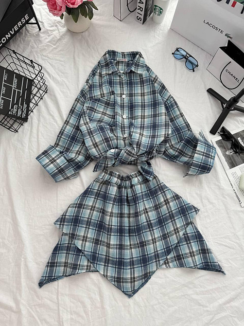 Женский стильный оверсайз костюм в фланель клеточку. Одесса - изображение 6