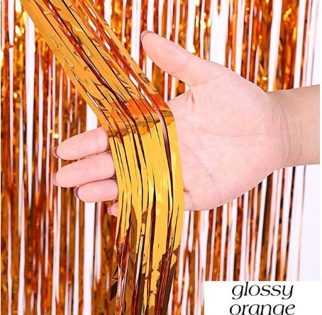 Шторка із фольги для фотозони 2 м на 1 м помаранчевий Київ - фото 2