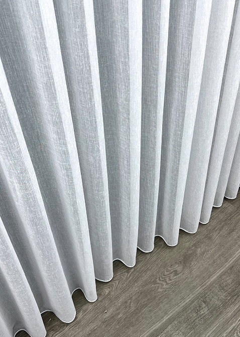 Тюль VR-Textil 1960т Премиум Лен фактурный Costa Белый 250х270 см (42-1252) Киев - изображение 7
