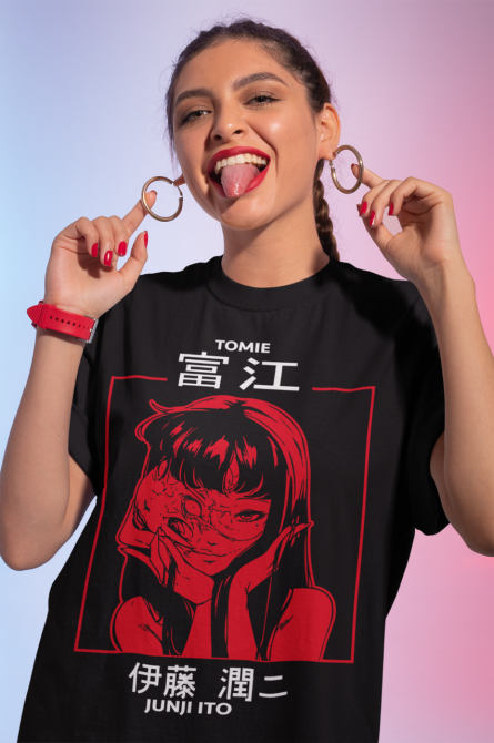 Футболка для хлопчика з аніме принтом Джунджі Іто Узумакі Хоррор оверсайз (зріст від 165 до 180) Чорний AnimeJ0647m Дніпро - фото 2