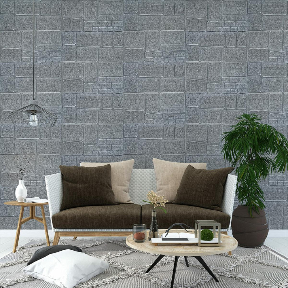 Самоклеящаяся декоративная 3D панель Камень серебро 700х700х6мм (153) SW-00000187 Киев - изображение 5