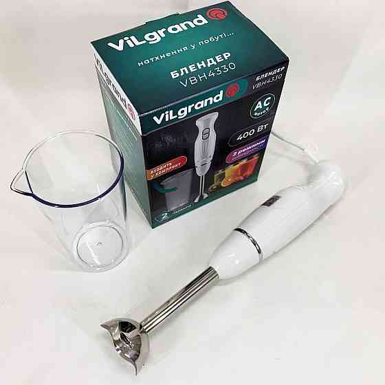 Блендер для приготування соусів і десертів ViLgrand VBH4330 400 Вт, Занурювальні блендери для дому HE-67 Івано-Франківськ