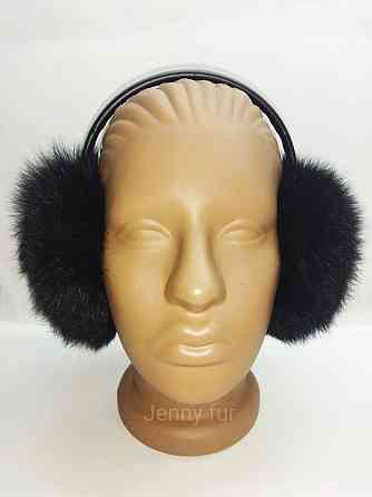 Хутряні навушники дитячі з кролика Чорний Харків