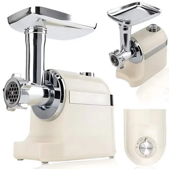 Белая Мясорубка Rainberg RB-2270 3800Вт с реверсом и насадками для шинковки и колбас Коломия