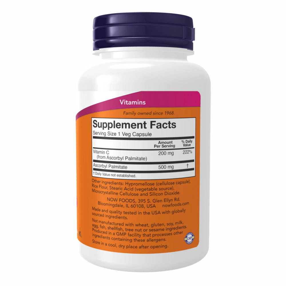 Аскорбил пальмитат Now Foods Ascorbyl Palmitate 500 mg 100 vcaps Киев - изображение 2