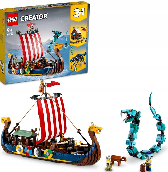 Конструктор LEGO Creator 3 в 1 31132 Корабель вікінгів і змій Мідгард. Харків - фото 8
