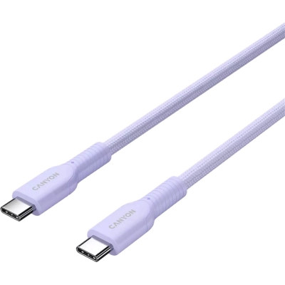Дата кабель USB-C to USB-C 1.0m OnWire 60CL C-C 60W COLOR Braided 1m Purple Canyon (CND-CCAP60AB10PU) Винница - изображение 2