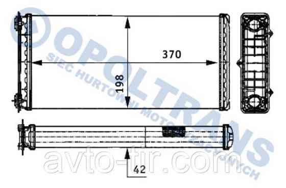 Радіатор пічки (194x370x42mm) DAF CF / XF 75-85-95 1262853 1335401 1331272 1262855 Луцьк