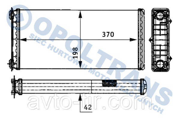 Радиатор печки (194x370x42mm) DAF CF / XF 75-85-95 1262853 1335401 1331272 1262855 Луцк - изображение 2