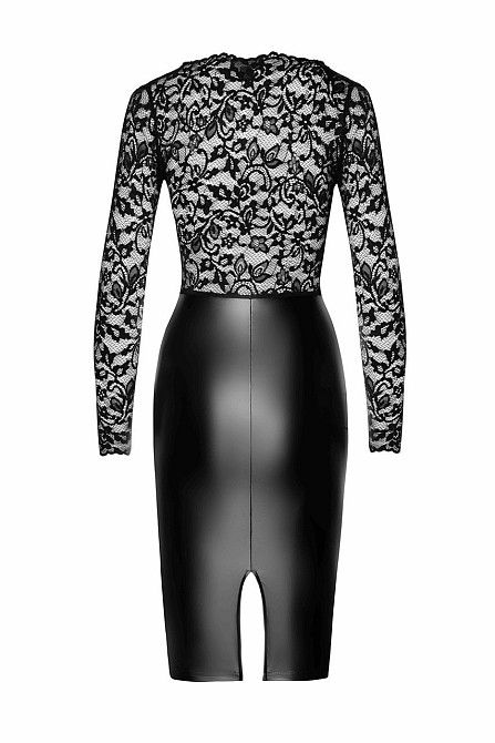 Плаття, F295 Noir Handmade Euphoria з мереживним верхом, вінілове, чорне, розмір M Sex Aura Київ - фото 5