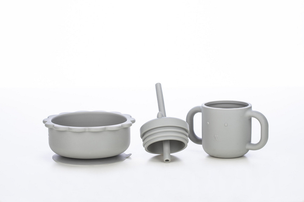 Силіконова миска дитяча FreeOn  Bear, grey Киев - изображение 3