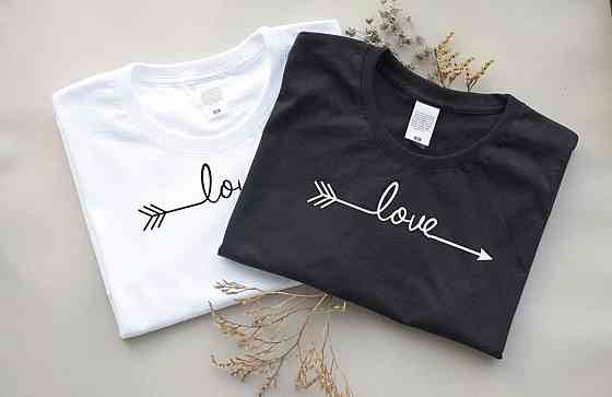 Парные футболки для парня и девушки из 100 % Хлопка - LOVE Черновцы