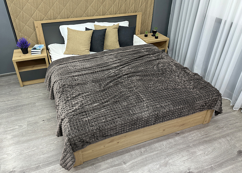 Плед-покривало Кубик 200х220 см (+-10см) Темно-сірий (87-227) Київ - фото 3