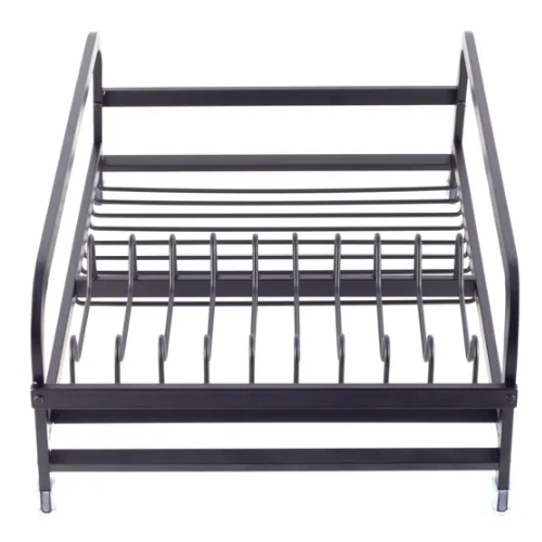 Сушарка для посуду 41,5*13,5*28см з піддоном алюміній чорний 0752 KAMILLE Житомир - изображение 7