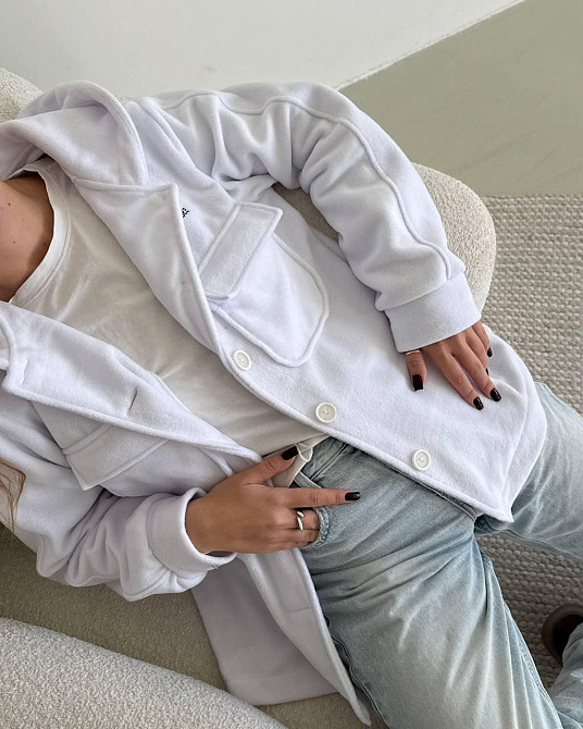 Жіноча стильна тепла сорочка з гудзиками полар - фліс Одеса - фото 5