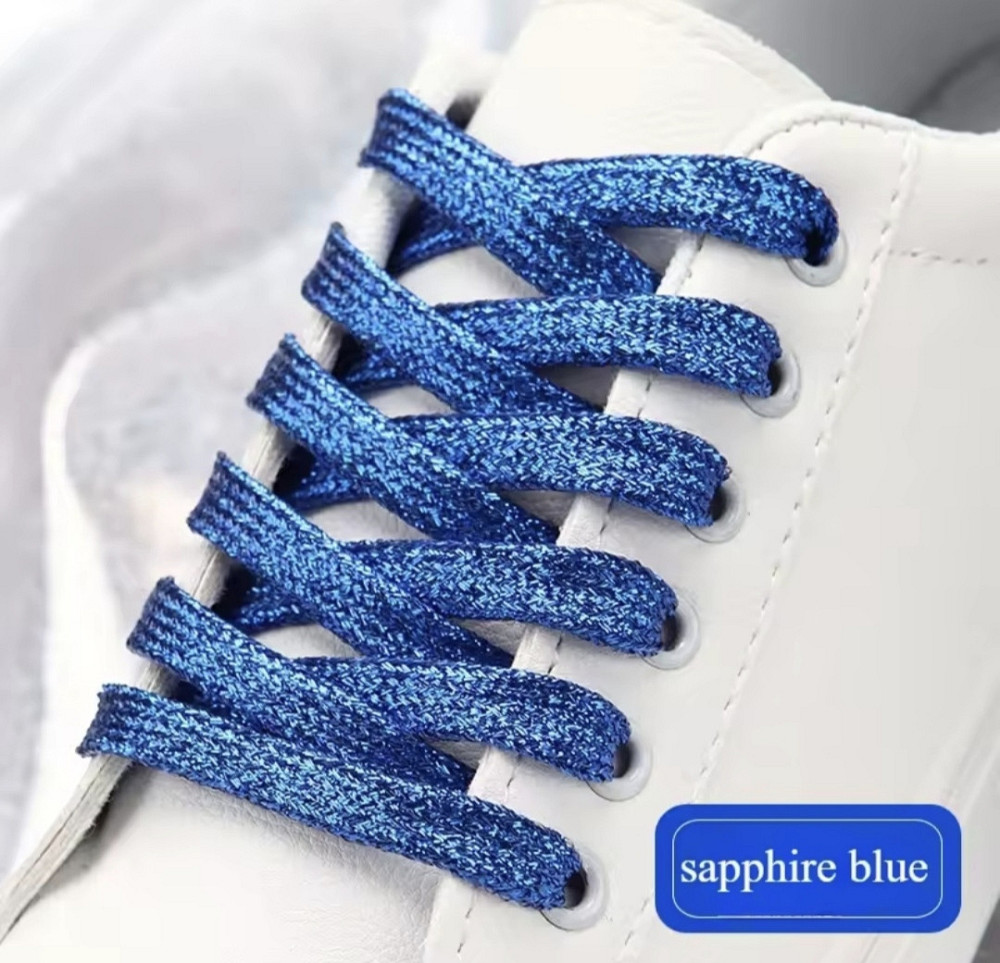 Шнурки блискучі глітерні Синій Смела - изображение 1