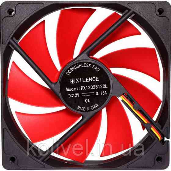 Вентилятор для корпуса 120mm Xilence XPF120.R black/red, Retail Box (XF039) Киев