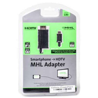 Кабель мультимедийный micro USB to HDMI PowerPlant (KD00AS1239) Винница - изображение 2