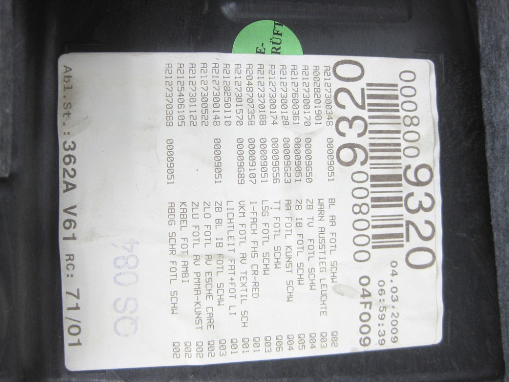 Mercedes-Benz  A2127300170 9G50 Карта задніх лівих дверей комбінована шкіра чорна E-class W212 E-class S212 Одеса - фото 13