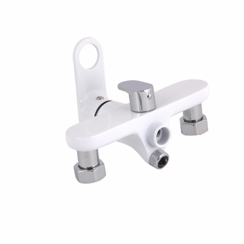 Смеситель для ванны Qtap Jay c душевым гарнитуром QTJAY2601CRW45552 белый/хром Киев - изображение 2