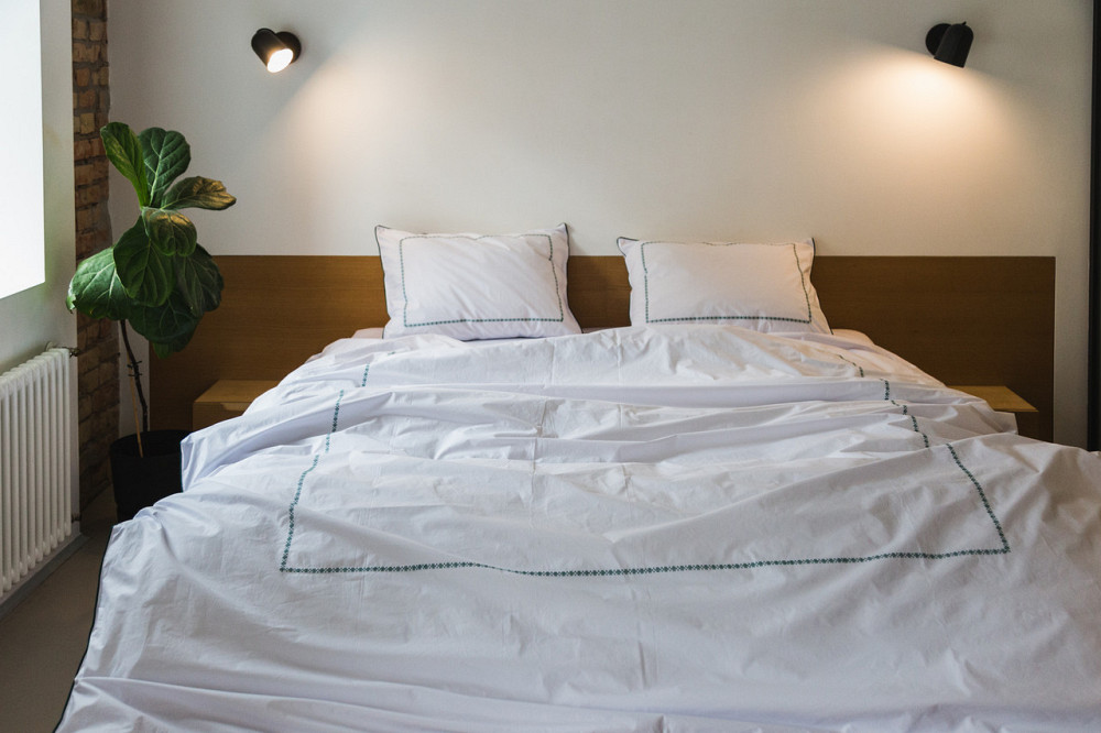 Ecotton Комплект постільної білизни Двоспальний з вишивкою та кантом український хрестик Dark B Коломия - фото 4