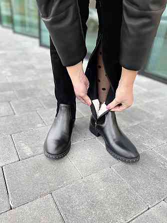 Vesna Ботфорти жіночі VESNA чорні шкіра+замша натуральна висота 53 см обхват 35-37 см розмір 39 Коломия