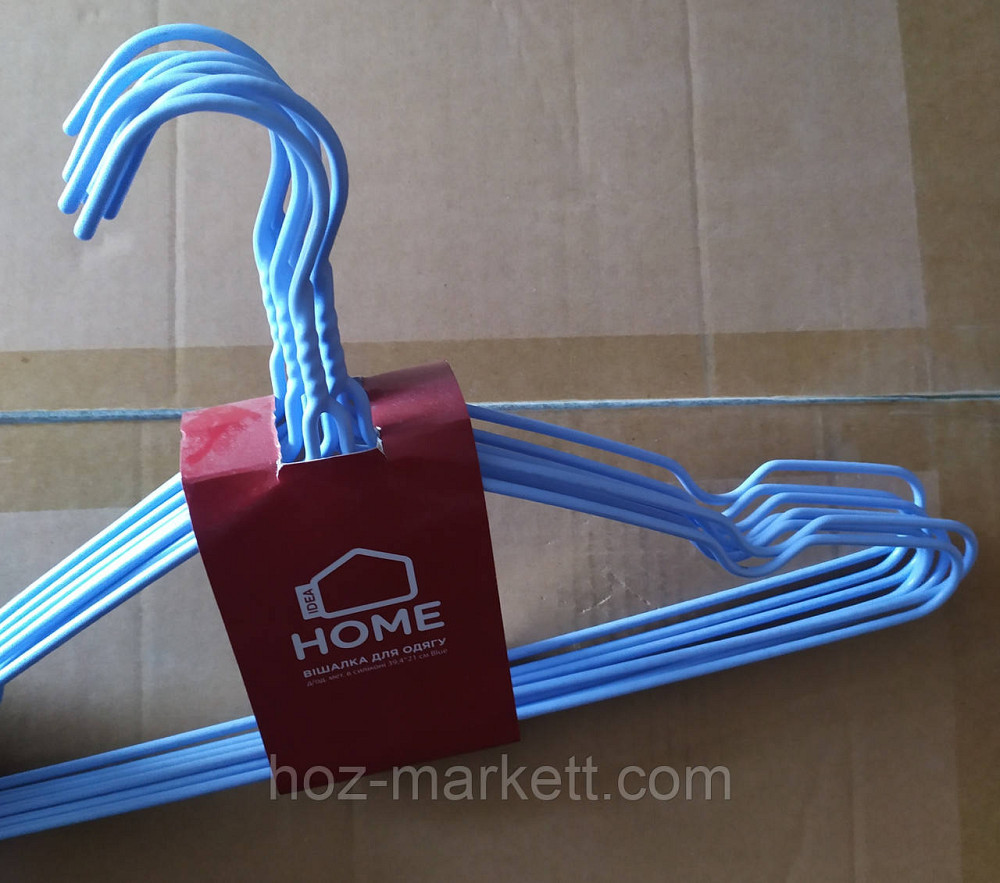 Вішалки плеча, тремпл білі металевий у силіконовому покритті з хромованим гачком 8 шт. в уп Харків - фото 4