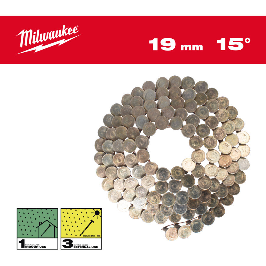 Цвяхи оцинковані з круглою головкою в котушці MILWAUKEE, 3.05/15°/19мм, (2880шт) Одеса - фото 1