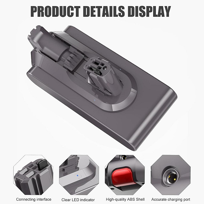 Акумулятор для Dyson V11, заміна для Fluffy, Animal Pro, Absolute Extra, Complete Extra, Torque Drive, Outsize, DOK click-in Київ - фото 4