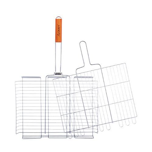 Решітка-гриль глибока з дерев'яною ручкою 40*30*7см Скаут Житомир