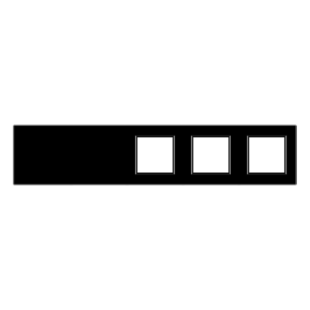 LIVOLO Рамка 5-постова порожня Х сенсорів 3 розетки (Х-Х-0-0-0) LIVOLO, загартоване скло, чорна Коломия - фото 4