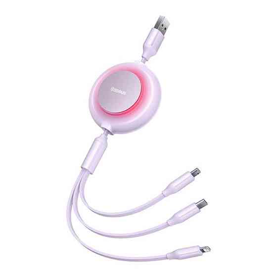 Кабель 3 в 1 USB / M+L+C Baseus Bright Mirror 2 Series висувний швидка зарядка та передача даних 3.5A 1.1m CAMJ010005 Одеса