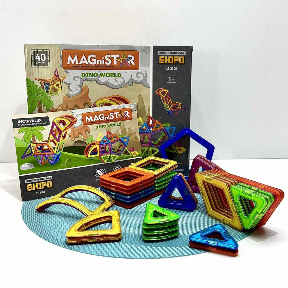 Конструктор магнітний Limo Toy 40 деталей кольорові блоки (LT2008) Чернігів - фото 1