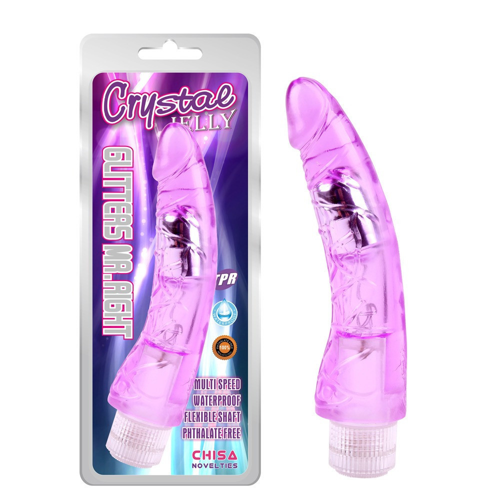 Вибромассажер реалистик Chisa Crystal Jellie с ребристой структурой, фиолетовый Sex Aura Киев - изображение 2