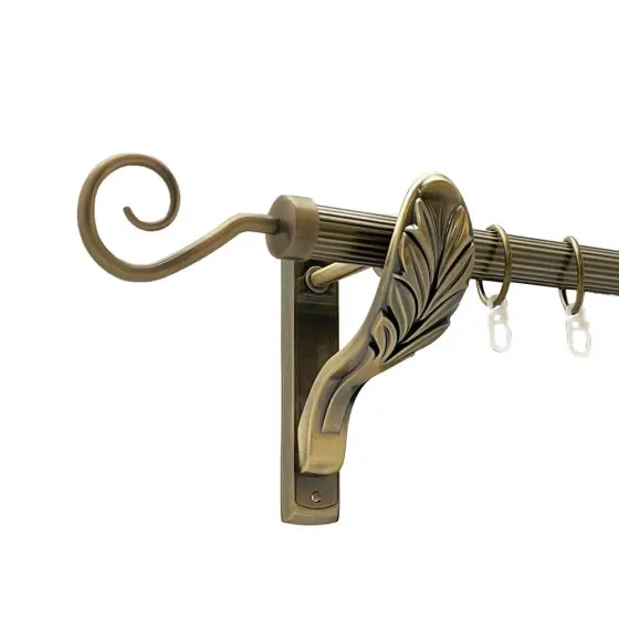 Карниз Orvit Гак металевий однорядний ретро рифлена труба кільце металеве Антик 25 мм 300 см (00-00016605) Львов