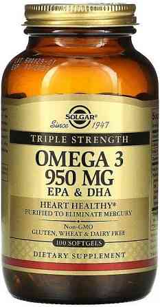 Омега-3 Solgar Omega-3 EPA & DHA 950 мг, 100 капсул Київ