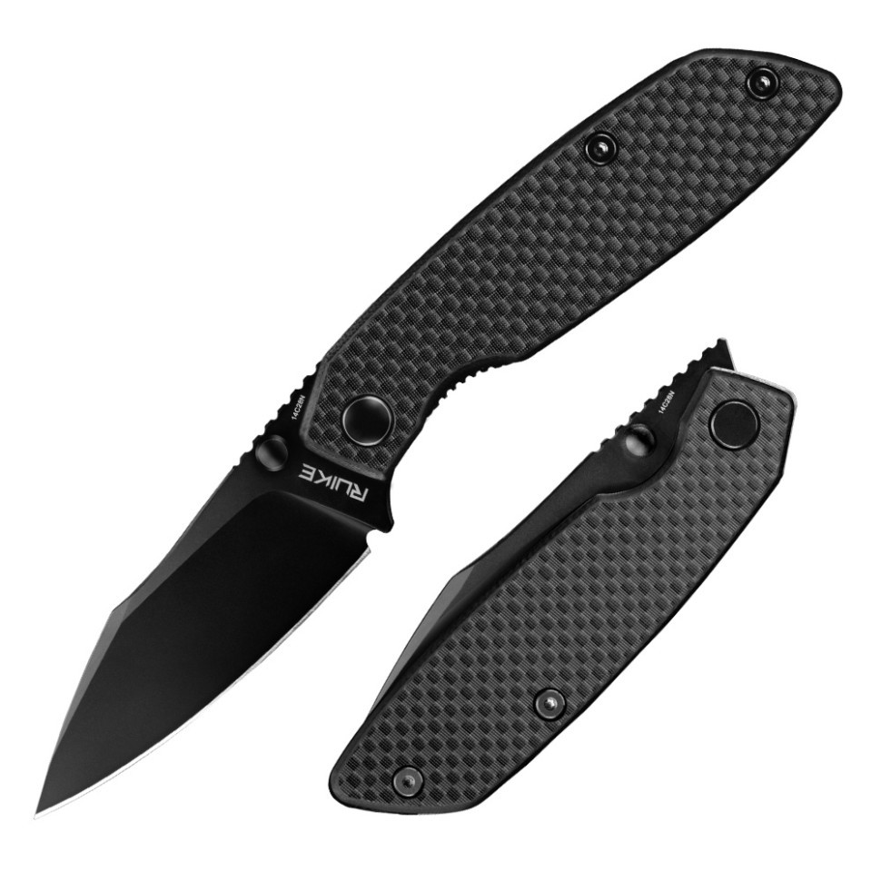 Ніж складаний туристичний Ruike P746-CB2, (8 см) 14C28N / G10 чорний Киев - изображение 1