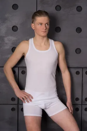 Майка мужская белая из хлопка Lans 11/002 XXL Киев