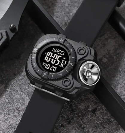 Чоловічий наручний годинник з ліхтарем Skmei 2187 Чорний з чорним циферблатом Вінниця