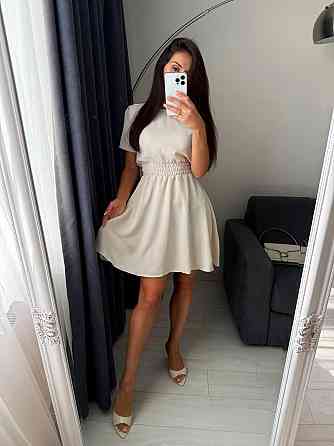 Жіноче легке приталене базове плаття креп жатка Молочний, 46/48 Одеса