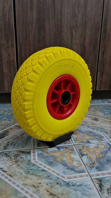 Колесо для тачки 3.00х4 Желтый Колесо с роликовым подшипником Колеса пенополиуретановые для тачек Белая Церковь - изображение 4