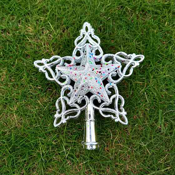 Верхушка для елки Звездочка 15 на 17 см серебристый Киев