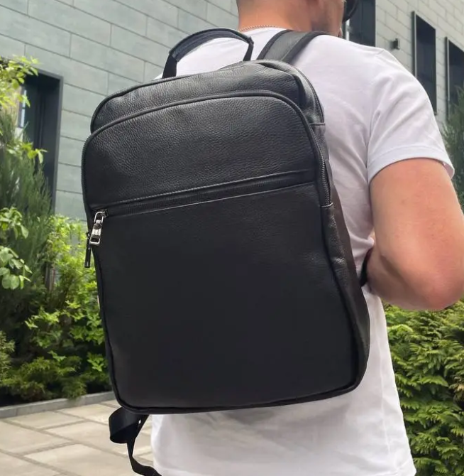 Чоловічий рюкзак Tiding Bag (29 х 40 х 15 см) з натуральної шкіри Чорний Вінниця - фото 1