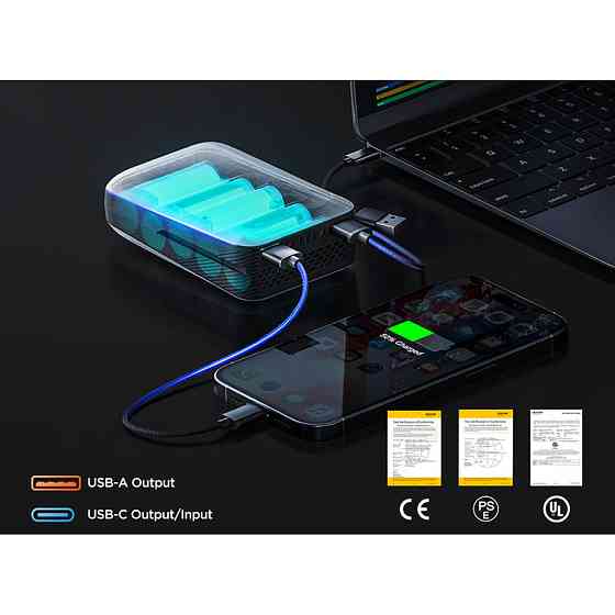 Мини-пила аккумуляторная Litheli бесщеточная питание от павербанка + Power Bank Litheli 20000mAh 45W Винница
