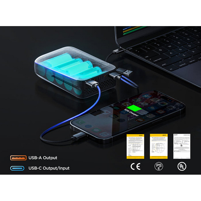 Міні-пила акумуляторна Litheli безщіткова живлення від павербанку + Power Bank Litheli 20000mAh 45W 2А Вінниця - фото 6