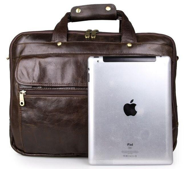 Сумка чоловіча для ноутбука з діагоналлю 15.6 дюйма Коричнева (Vintage) Київ - фото 10