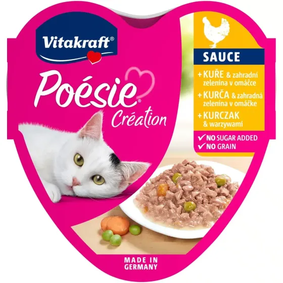 Влажный корм для кошек Витакрафт Vitakraft Poésie Créat с курицей и овощами в соусе, 85 г Винница