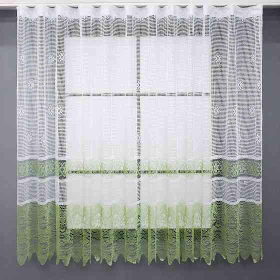 Тюль сітка висотою 1,5м, колекції "Juli" колір білий з зеленим 1377т Київ