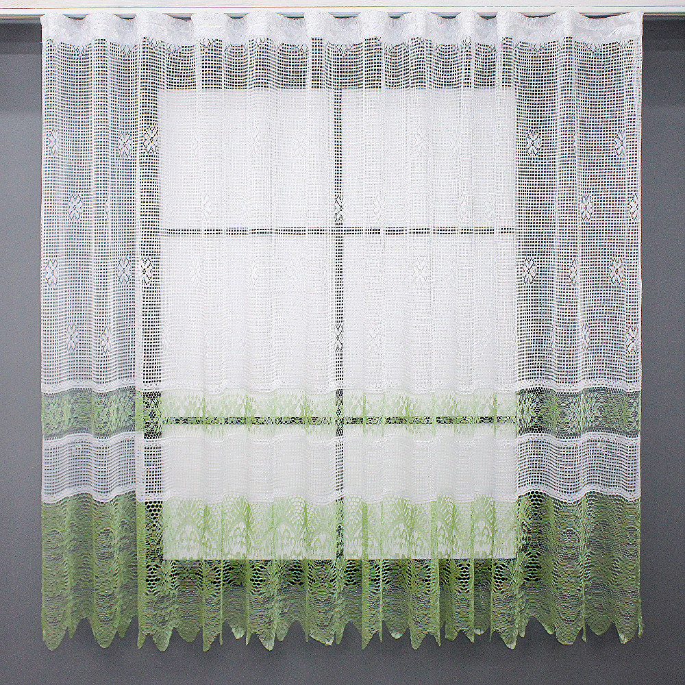 Тюль сітка висотою 1,5м, колекції "Juli" колір білий з зеленим 1377т Київ - фото 1